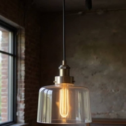 Colgante de Cristal color Cuero - Imagen 2