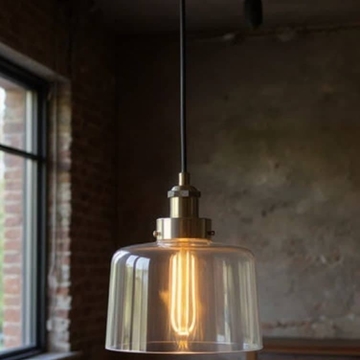 Colgante de Cristal color Cuero - Imagen 2