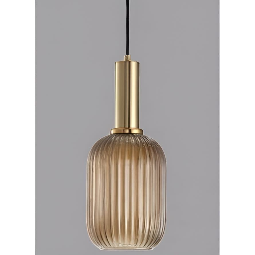 Colgante Retro Dorado con Cristal Rayado - Imagen 3