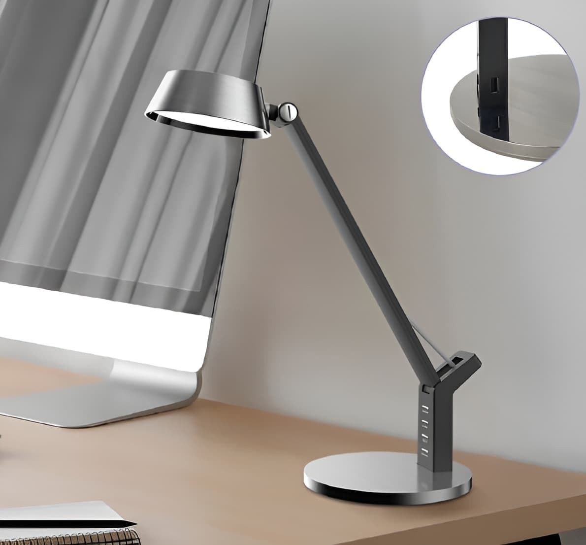 Flexo Goya LED en Metal, Orientable y con puerto USB - Imagen 1