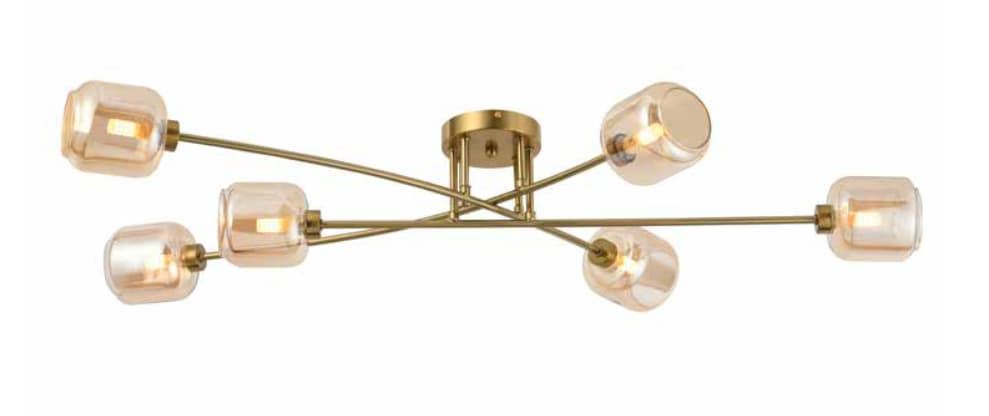 Lámpara de 6 Brazos Dorada - Imagen 1
