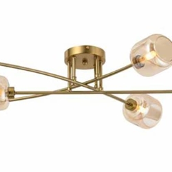 Lámpara de 6 Brazos Dorada - Imagen 1