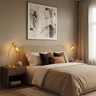 Lámpara de Mesilla Dorada - Imagen 2