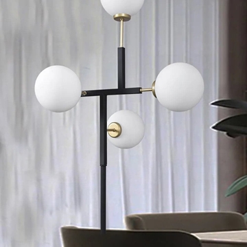 Lámpara de Pie Negra y Oro - Imagen 1