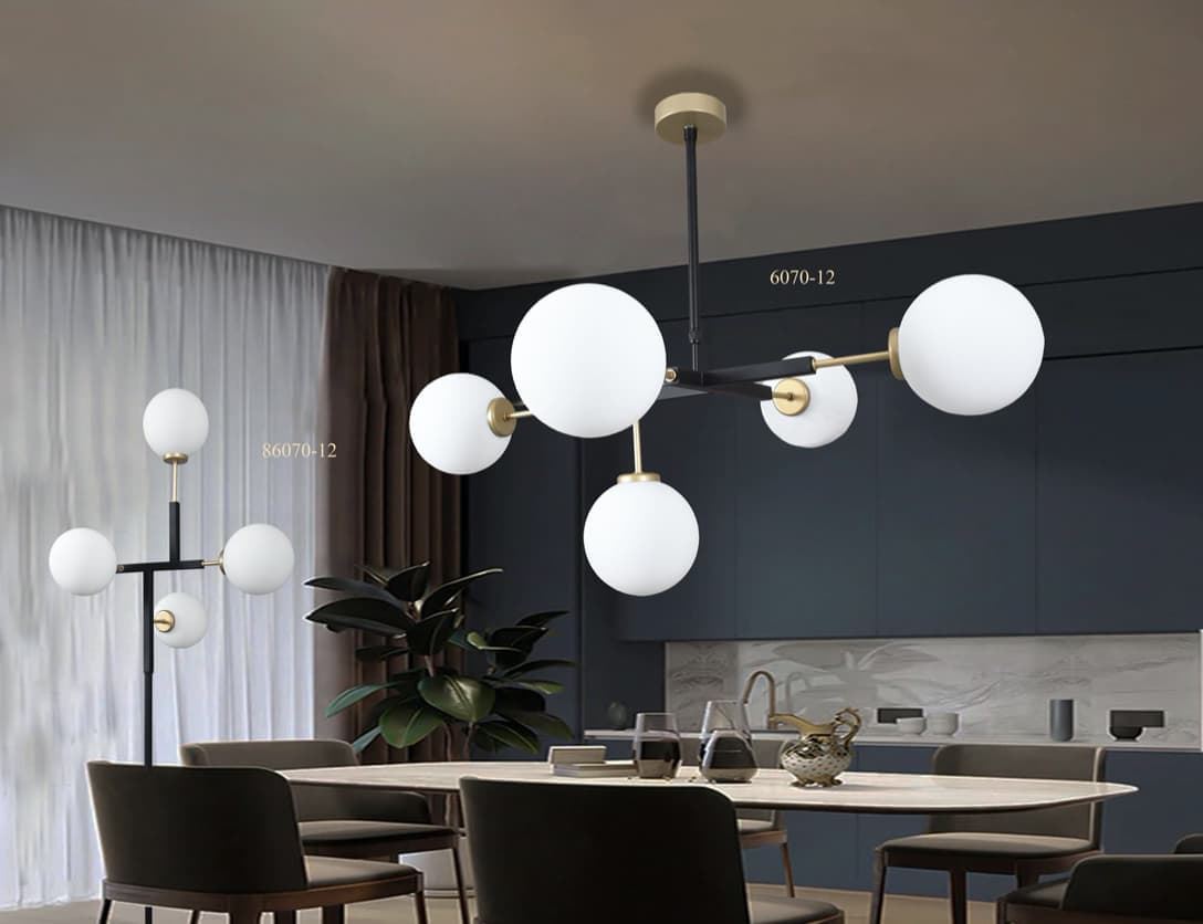 Lámpara de Pie Negra y Oro - Imagen 2