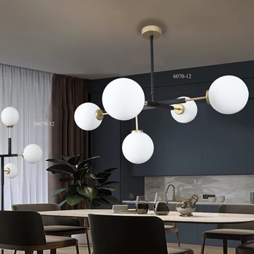 Lámpara de Pie Negra y Oro - Imagen 2