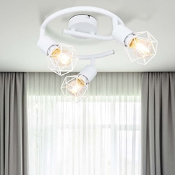 Plafón Blanco con 3 Focos Orientables - Imagen 2
